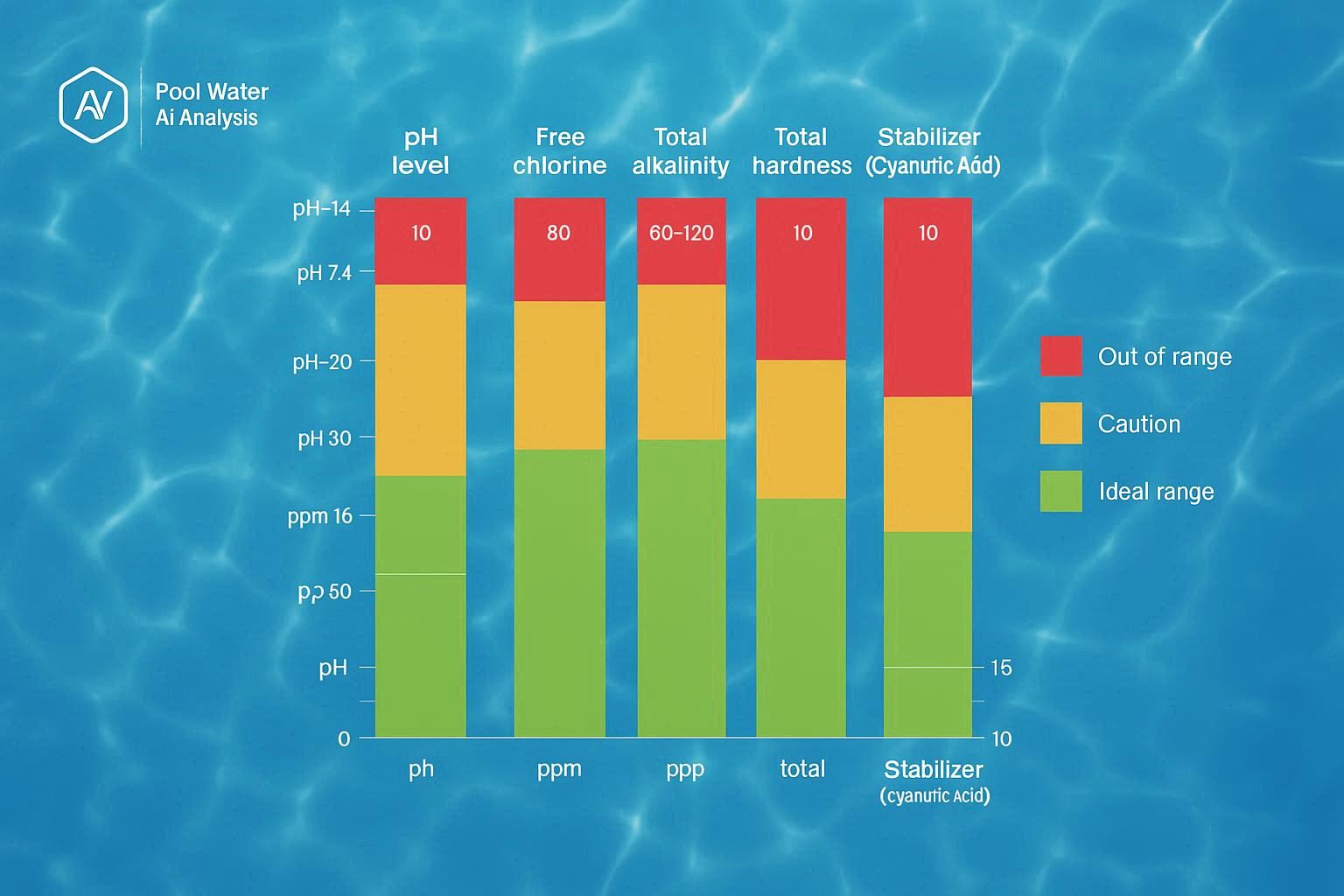 Pool Test Strip Chart example