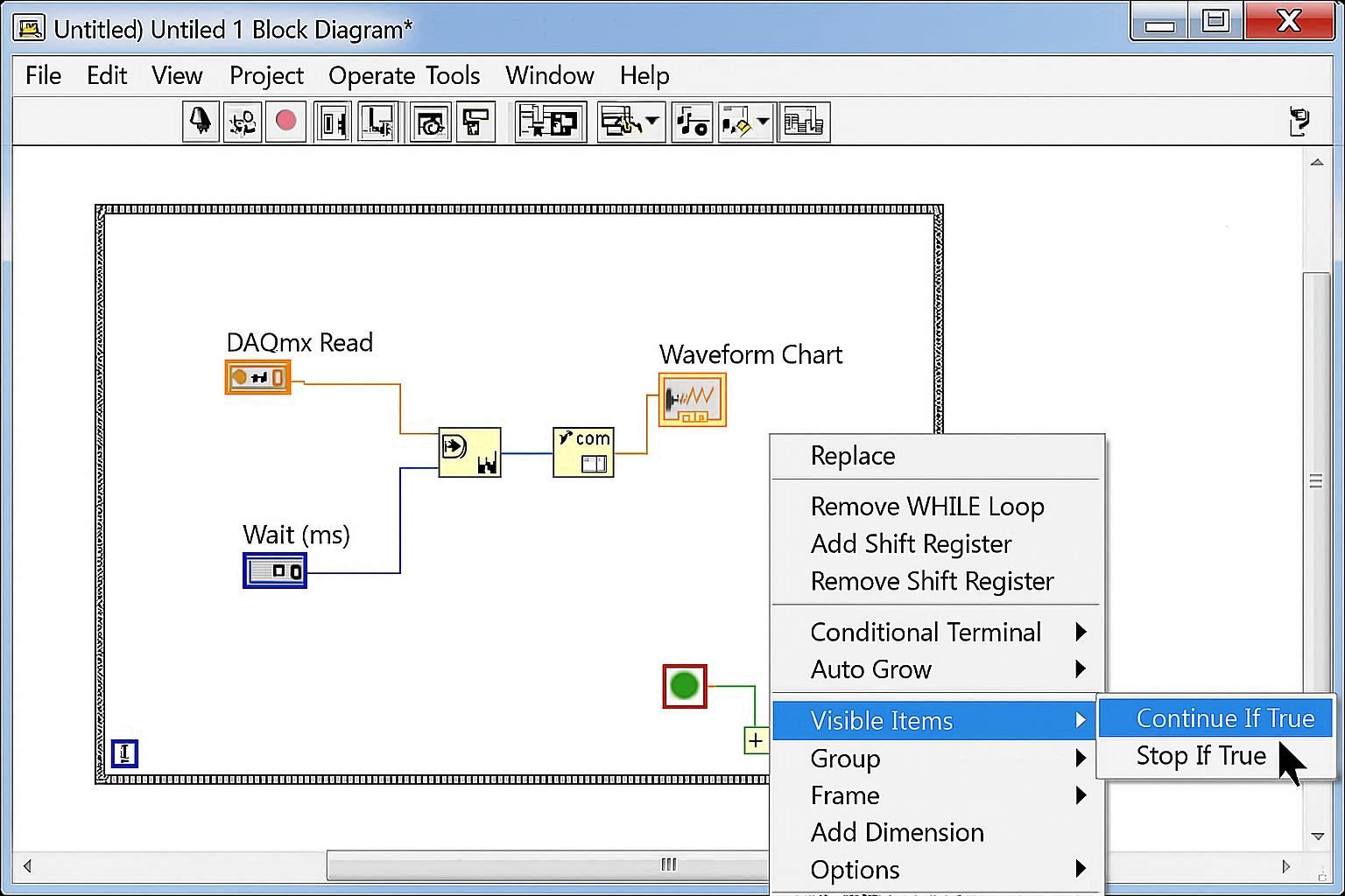 LabVIEW Block Diagram - Data Acquisition Loop