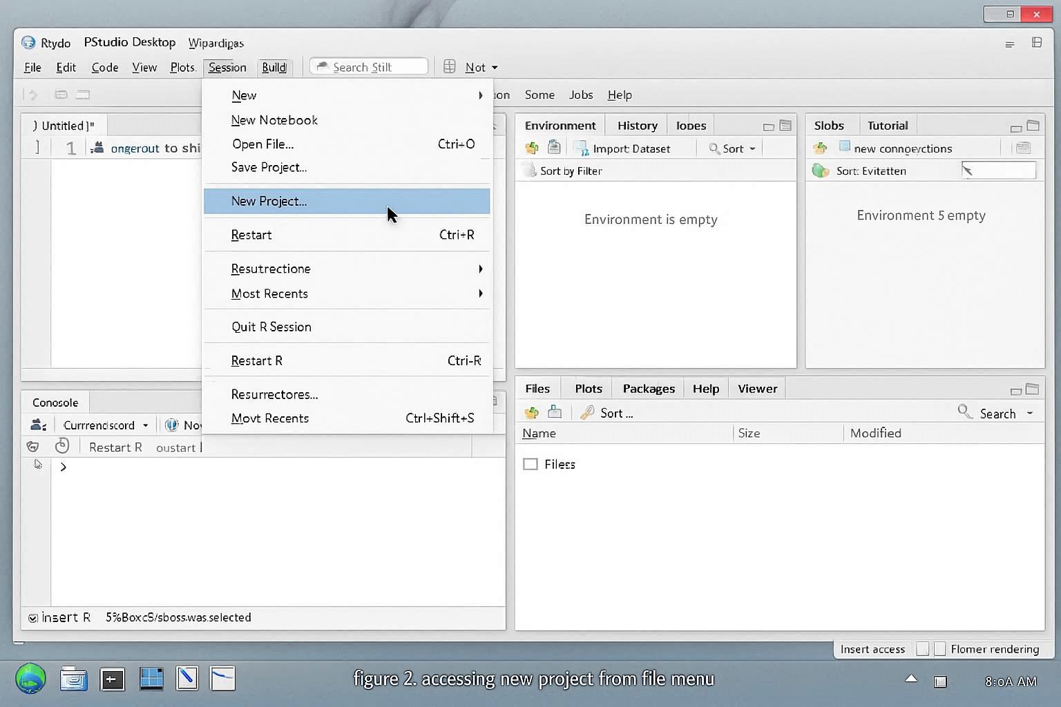 RStudio New Project Menu